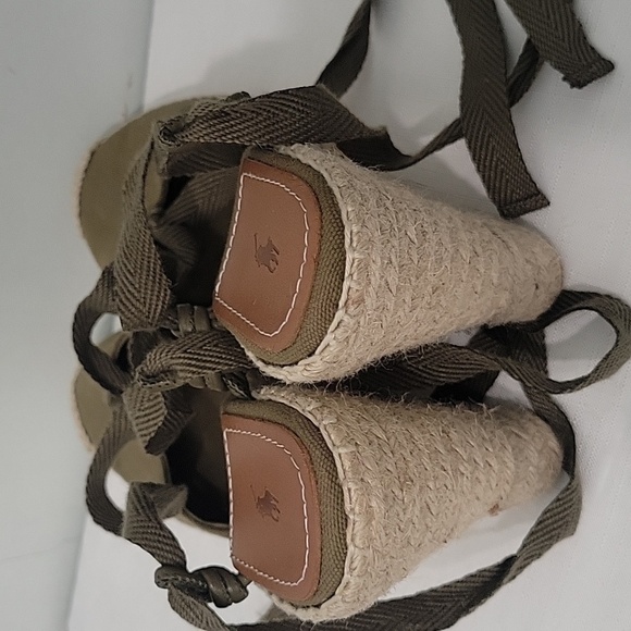 Ralph Lauren Olive Green Espadrille Wedge Sandals Size 7 New - Picture 4 of 11